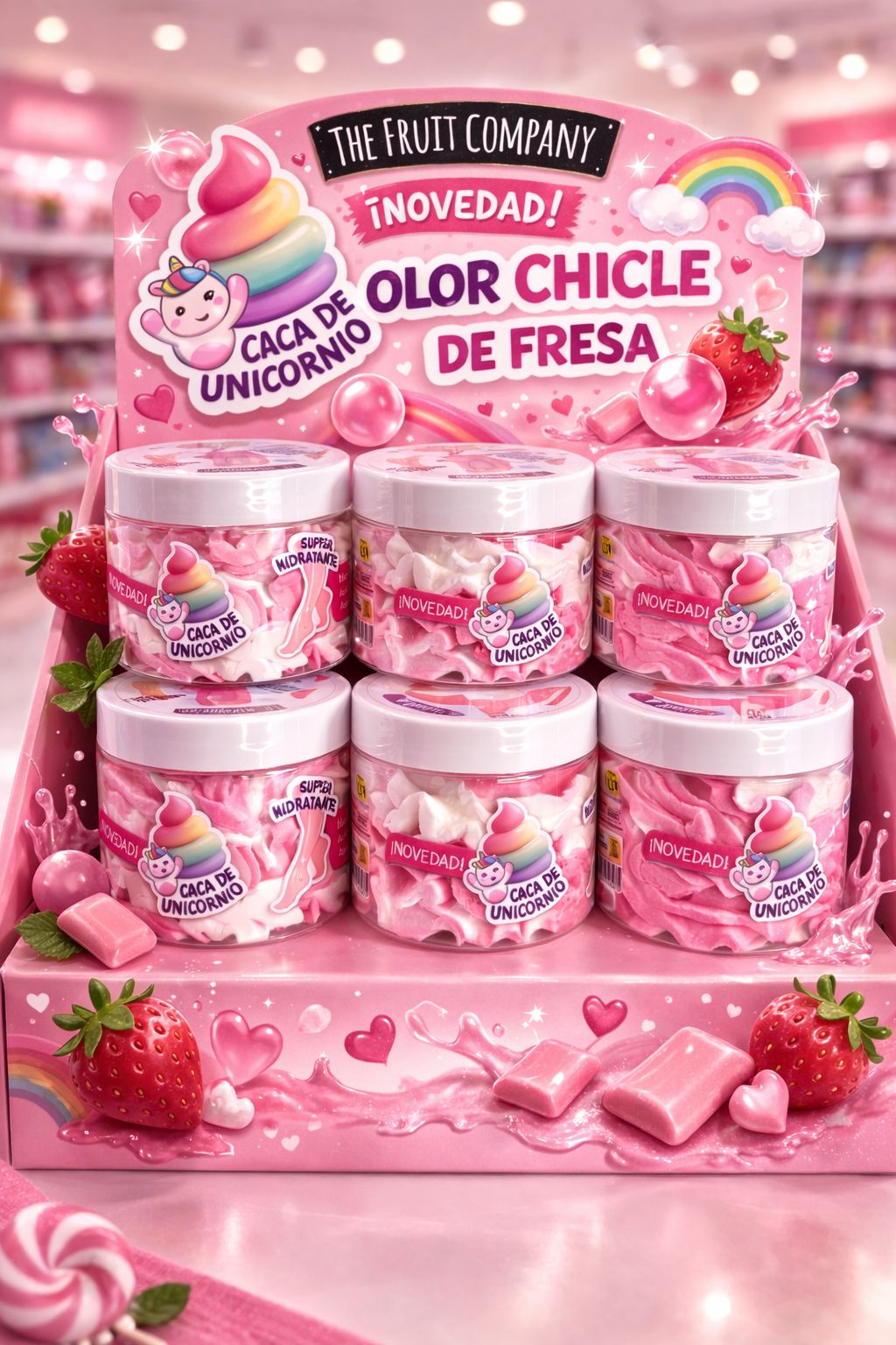 CACA UNICORNIO CHICLE DE FRESA THE FRUIT COMPANY